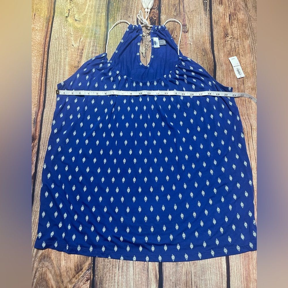OLD NAVY blue/white tank top. Size L. - Picture 3 of 6